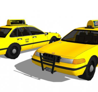 出租车su模型下载_sketchup草图大师SKP模型