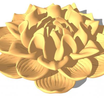 荷花雕塑su模型下载_sketchup草图大师SKP模型
