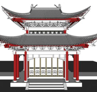 重檐歇山顶su模型下载_sketchup草图大师SKP模型