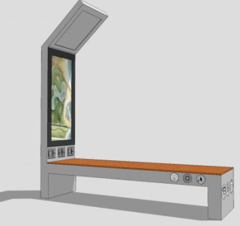 现代户外商业座椅长凳SU模型下载_sketchup草图大师SKP模型
