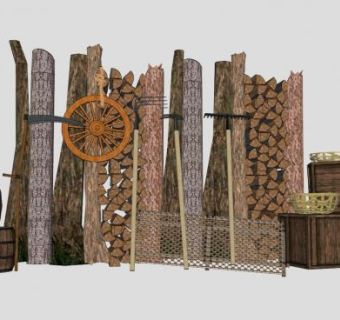 农村乡村小品SU模型下载_sketchup草图大师SKP模型