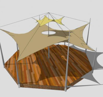 张拉膜户外SU模型下载_sketchup草图大师SKP模型