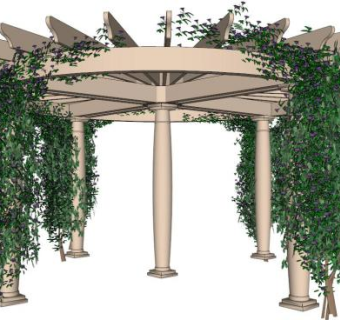 花架藤蔓su模型下载_sketchup草图大师SKP模型
