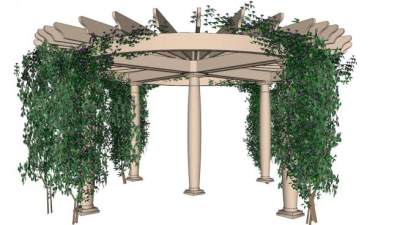 花架藤蔓su模型下载_sketchup草图大师SKP模型