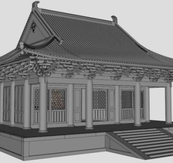 古建筑大殿su模型下载_sketchup草图大师SKP模型