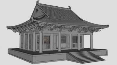 古建筑大殿su模型下载_sketchup草图大师SKP模型