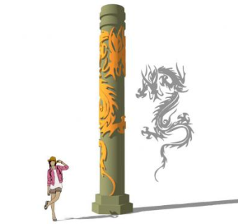 图腾柱su模型下载_sketchup草图大师SKP模型