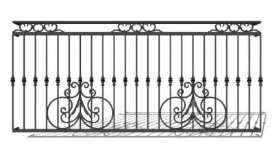 铁栏杆su模型下载_sketchup草图大师SKP模型
