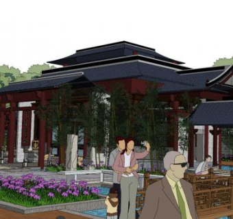 景区su模型下载_sketchup草图大师SKP模型