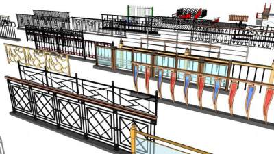 最全的栏杆合集su模型下载_sketchup草图大师SKP模型
