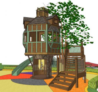 儿童树屋su模型下载_sketchup草图大师SKP模型
