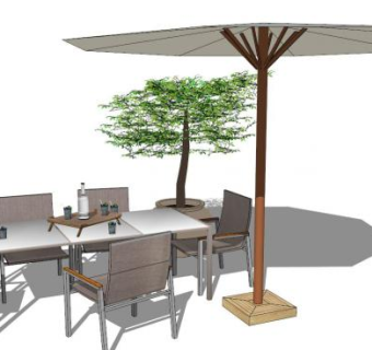 遮阳伞椅su模型下载_sketchup草图大师SKP模型