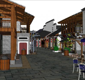 中式住宅su模型下载_sketchup草图大师SKP模型