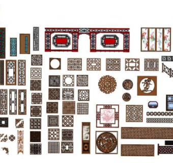 中式雕花su模型下载_sketchup草图大师SKP模型