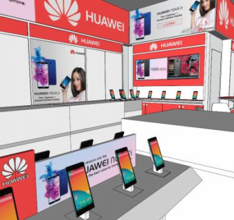 华为手机展示厅su模型下载_sketchup草图大师SKP模型