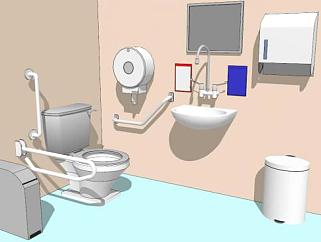 无<em>障碍</em>厕所su模型下载_sketchup草图大师SKP模型