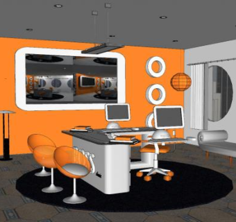 现代办公室室内sketchup模型下载_sketchup草图大师SKP模型