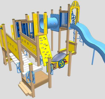 幼儿园滑梯su模型下载_sketchup草图大师SKP模型