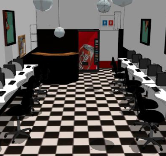 现代网吧室内SU模型下载_sketchup草图大师SKP模型