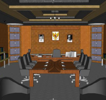 现代会议室设计sketchup模型下载_sketchup草图大师SKP模型