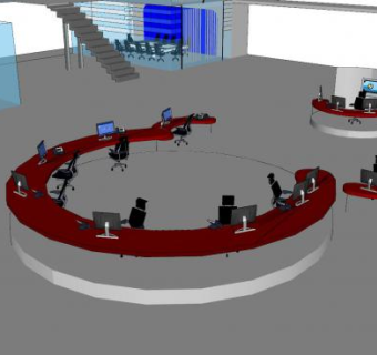 现代创意会议室SU模型下载_sketchup草图大师SKP模型