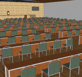 现代大型会议室SU模型下载_sketchup草图大师SKP模型