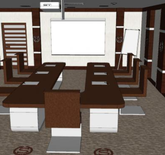 现代会议室家具SU模型下载_sketchup草图大师SKP模型