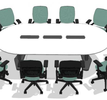 会议桌的su模型下载_sketchup草图大师SKP模型