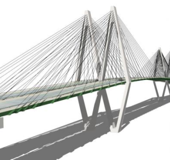 简易跨河桥su模型下载_sketchup草图大师SKP模型