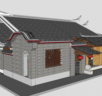 闽南风格建筑su模型下载_sketchup草图大师SKP模型
