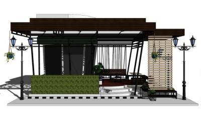 咖啡店材质su模型下载_sketchup草图大师SKP模型