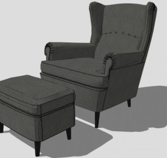 单人现代沙发su模型下载_sketchup草图大师SKP模型