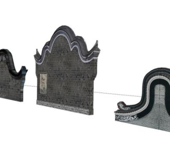 封火墙SU模型下载_sketchup草图大师SKP模型