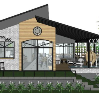 咖啡屋su模型下载_sketchup草图大师SKP模型