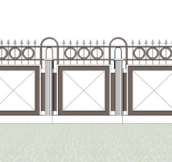 厂区围墙su模型下载_sketchup草图大师SKP模型
