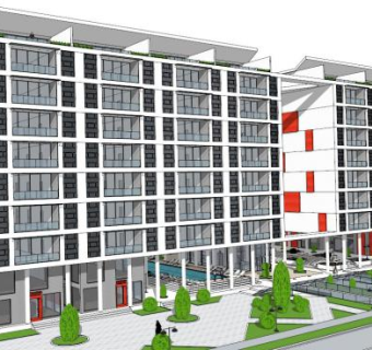 8层居民楼su模型下载_sketchup草图大师SKP模型