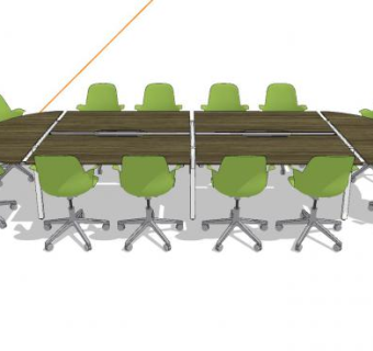 现代椭圆形会议桌SU模型下载_sketchup草图大师SKP模型