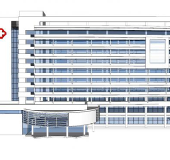 现代市医院大楼SU模型下载_sketchup草图大师SKP模型