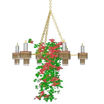 吊灯花su模型下载_sketchup草图大师SKP模型