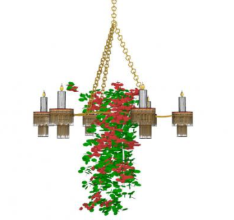 吊灯花su模型下载_sketchup草图大师SKP模型