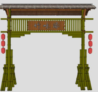 农庄入口su模型下载_sketchup草图大师SKP模型