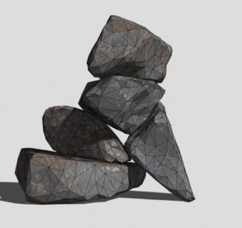叠石石景观SU模型下载_sketchup草图大师SKP模型