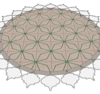 圆形铺装图案su模型下载_sketchup草图大师SKP模型