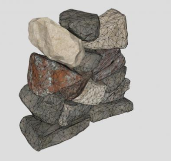 叠起的岩石SU模型下载_sketchup草图大师SKP模型