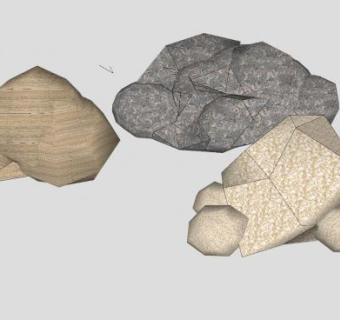 三块巨石SU模型下载_sketchup草图大师SKP模型