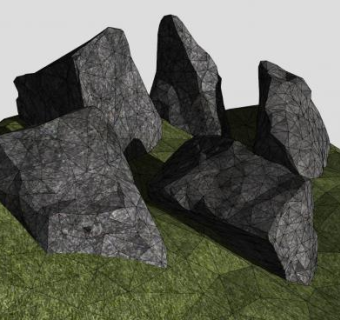 岩石的山顶上SU模型下载_sketchup草图大师SKP模型