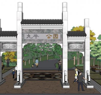 石牌坊su模型下载_sketchup草图大师SKP模型