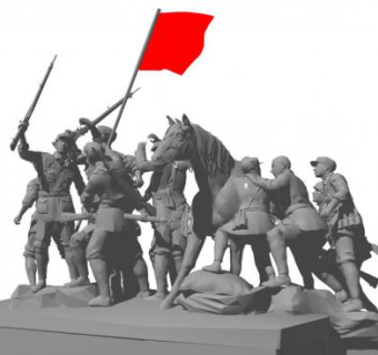 八路军雕塑su模型下载_sketchup草图大师SKP模型