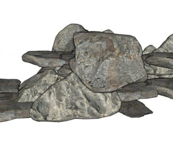 景观叠石SU模型下载_sketchup草图大师SKP模型