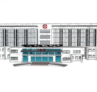 医院门诊部SU模型下载_sketchup草图大师SKP模型
